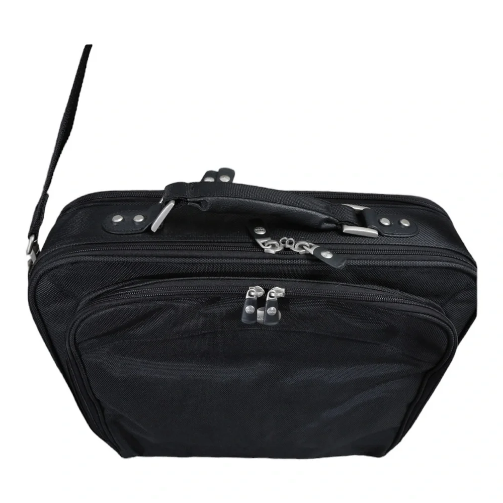 NWOT Dell Black Ballistic Microfiber Multi compartment Hard Shell Computer Bag